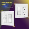 ENERLITES Decorator Light Switch or Receptacle Outlet Wall Plate, Size 2-Gang 4.50" x 4.57", Polycarbonate Thermoplastic, 8832-W-10PCS, White (10 Pack)