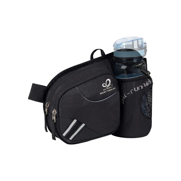 WATERFLY Hiking Waist Bag Fanny Pack with Water Bottle Holder for Men Women Running & Dog Walking Fit All Phones (Bottle Not Included)