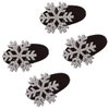 Christmas Snowflake Hair Clips, 4 Pcs Rhinestone Barrettes, Flocking Alligator Clips, Holiday Gift Set