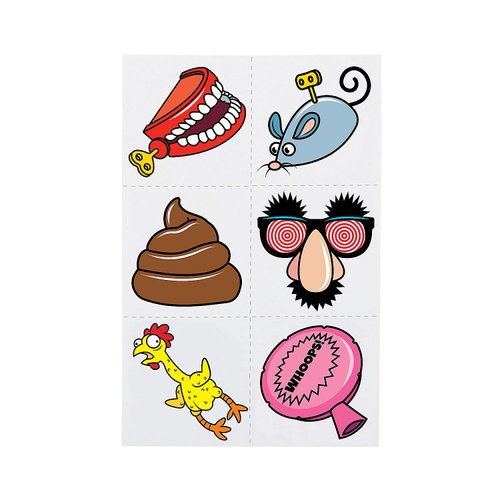 Fun Express Bulk 72 Piece Classic Gags Temporary Tattoos
