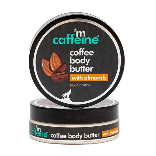 mCaffeine Coffee and Almonds Body Butter - Body Lotion for Women - Hydrates, Smoothes and Softens Dry Skin - Improves Skin Moisture Barrier - 3.5 oz