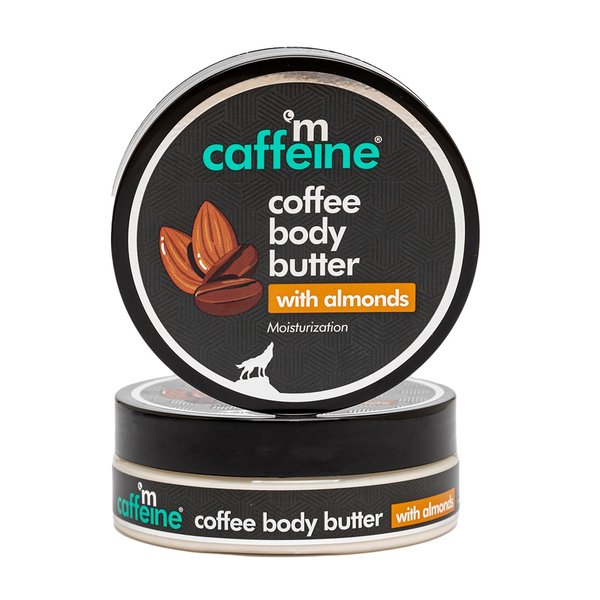 mCaffeine Coffee and Almonds Body Butter - Body Lotion for Women - Hydrates, Smoothes and Softens Dry Skin - Improves Skin Moisture Barrier - 3.5 oz