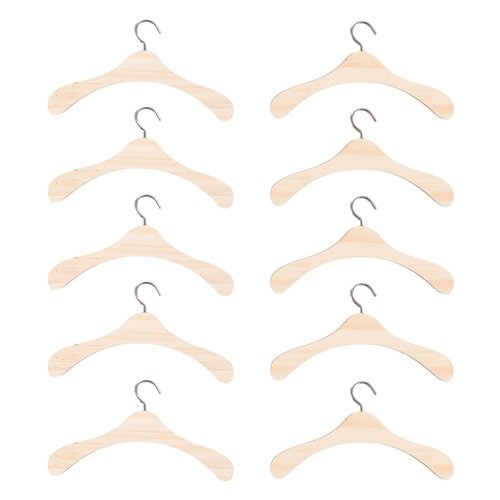 Towel Hanger 20Pcs Wooden Doll Clothes Hangers Mini Doll Hangers Doll Dress Hangers Mini Hangers for Doll Clothes Miniature Accessories (12cm) Coat Hangers