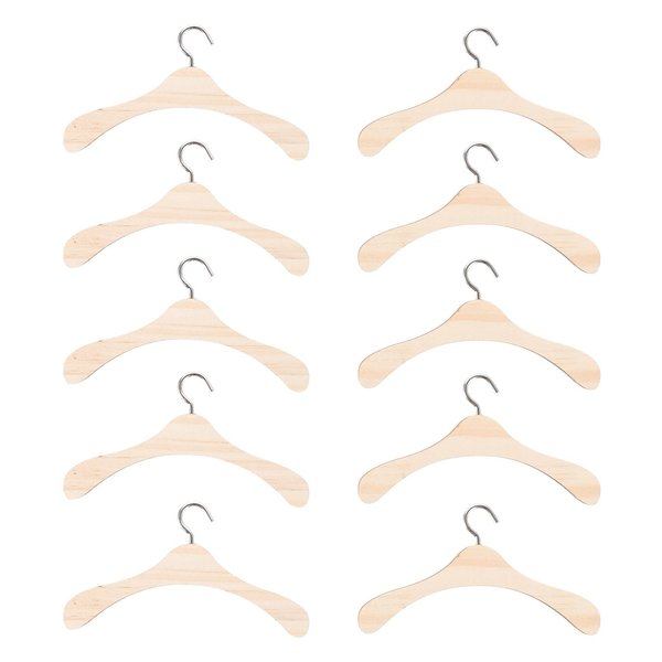 Towel Hanger 20Pcs Wooden Doll Clothes Hangers Mini Doll Hangers Doll Dress Hangers Mini Hangers for Doll Clothes Miniature Accessories (12cm) Coat Hangers