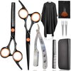 Professional Hair Cutting Scissors Set, Fcysy Hair Scissors Texturizing Shears Kit, Hair cut Scissors Razor Hair Cutting Tools with Hair Supplies, Tijeras Para Cortar Cabello Salon Shears for Home Use