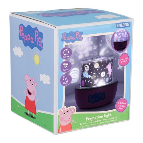 Paladone Peppa Pig Projection Light - Officially Licensed Projector Lamp with Sounds & Interchangeable Scenes, 4 Light Modes, Bedtime Soothing Night Light