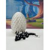3D Printed Baby Dragon with Dragon Egg, 6" Articulated Back and White Cherry Blossom Baby Dragon, Home Decor Executive Desk Toys,Fidget Toys for Autism/ADHD BD004-BW