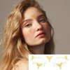 VIWIEU Glitter Butterfly Rose Face Tattoos Temporary for Women and Girls 10 Sheets, Gold Metallic Face Eye Makeup Stickers for Fairy, Princess, Halloween Costume, Christmas, NYE Festival Party Favors