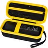 Case Compatible with Portable Air Pump, 120 PSI Air Compressor, Car Tire Inflator Storage Bag for USB Cable, Air House, Connector and Accessories (Box Only)-Black+Yellow Zipper