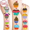 100 PCS Cupcake Temporary Tattoos Birthday Party Decorations Supplies Favors Sweet Tea Cupcake Dessert Candy Decor Tattoo Stickers Gifts For Game Boys Girls Classroom School Prizes Reward