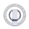 Plehood Metal Phone Ring Grip， Magnetic Phone Ring Holder，Thin Phone Kickstand Compatible with Finger Loop, Bling Phone Ring Stand for Mag Safe iPhone 16/15/14/13/12 Series（Glitter Silver Diamond）