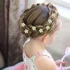YISSION 20Pcs Mini Pearl Flower Hair Clips Cute Rhinestone Hair Pins Small Decorative Hair Clips Wedding Hair Barrettes Green Flower Hair Clips Bridal Hair Accessories for Girls Women