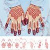 Henna Temporary Tattoo Stickers, Brown Henna Tattoo Stickers kit,Waterproof Red Ink Henna hands Tattoo,for Women Party Decorations