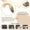 Tape in Hair Extensions Human Hair Ash Brown Fading to Platinum Blonde 100% Real Hair Tape in Extensions 20pieces 50g Natural Hair Extensions for Women (8t60 16in)