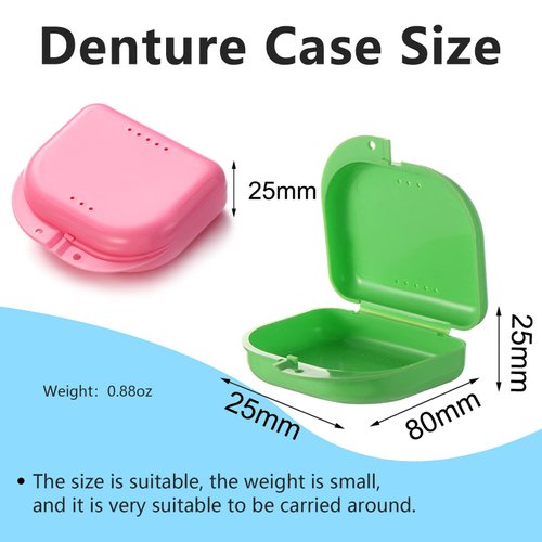 2 PCS Orthodontic Retainer Case,Retainer Case,Denture Case with Ventilation Holes for Mouth Guard and Floss