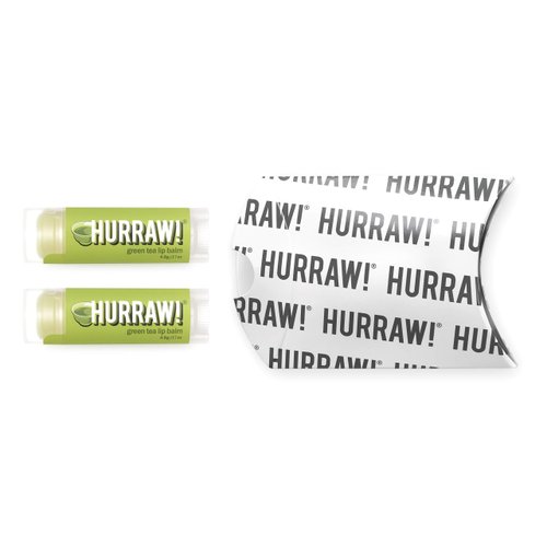 Hurraw! Green Tea Lip Balm, 2 Pack: Organic, Certified Vegan, Cruelty and Gluten Free. Non-GMO, 100% Natural Ingredients. Bee, Shea, Soy and Palm Free. Made in USA