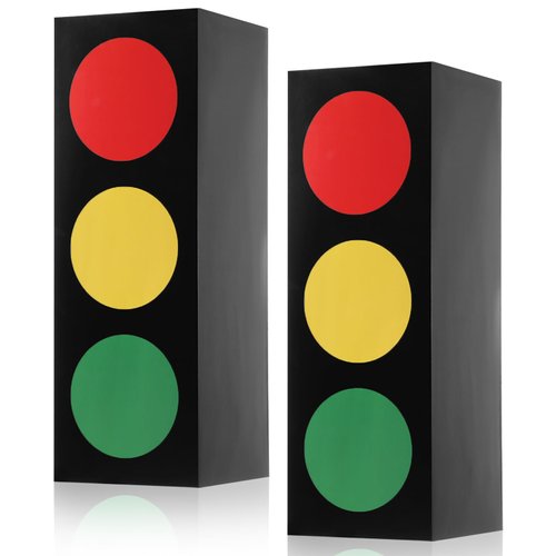 Zhanmai 2 Pcs Traffic Light Favor Boxes 17'' Transportation Boxes for Centerpieces Traffic Light Table Topper for Boy Girl Car Theme Birthday Party Construction Birthday Party Goodie Boxes Gift Box