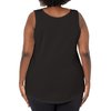 JUST MY SIZE womens Shirt-tail tank top and cami shirts, Black, 2X US