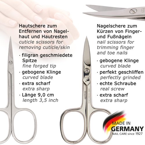 3 Swords Germany - brand quality 6 piece manicure pedicure grooming kit set for professional finger & toe nail care scissors clipper genuine leather case in gift box, Made in Solingen Germany (02266)