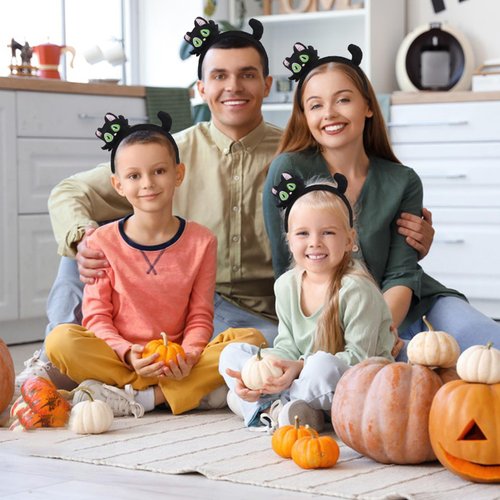 Black Cat Ears Headband, Cat Party Decorations, Animals Ears Headband, Cat Ear Hair Accessories for Halloween Costume Party