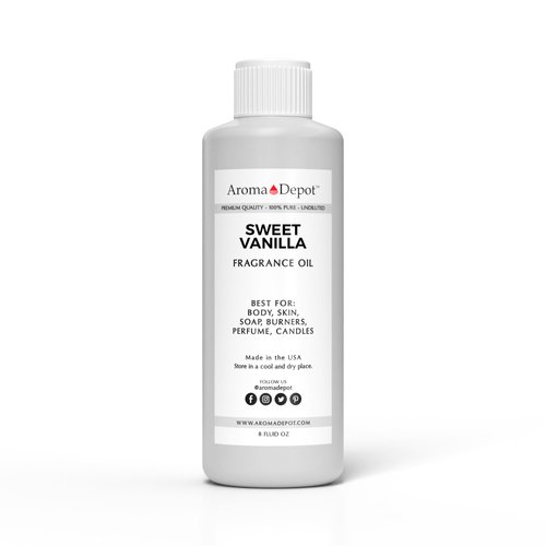 Aroma Depot 8 oz / 8 Ounce Sweet Vanilla Unisex Perfume/Body Oil Our Interpretation, Premium Quality Uncut Fragrance Oil