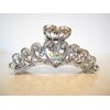 Generic Silver metal flower crystal hair claw clip bridal clip medium/fine hair