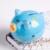 JYPHM Ceramic Piggy Bank for Kids Coin Bank for Boys and Girls Unique Birthday Gift Nursery Decor Piggy Banks Blue (5x5x4inch)