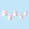 Acrylic Press on Nails Short Square Fake Nails White Ombre Glue on Nails Short False Nails with Gloss Designs Nails Press on Artificial Nails Stick on Nails for Women 24Pcs