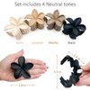 Luvearo Flower Hair Clips for Women 2.8 Inch for Thick Thin Curly Hair Accessories, Cute Girl Gifts, Plumeria Claw Matte Neutral Colors