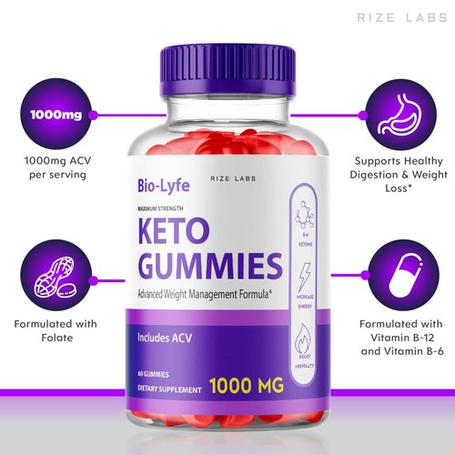 (3 Pack) BioLyfe Keto ACV Gummies Advanced Formula BioLyfe Apple Cider Vinegar Maximum Strength (180 Gummies)