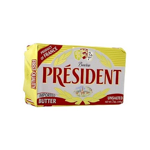 (pack of 4) President Unsalted Butter in Foil (7 oz / 199 g)