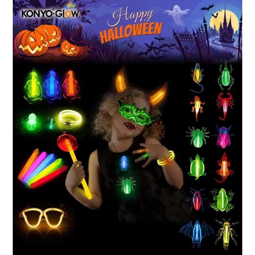 XXJXING Glow Sticks Party Set, 40 Pieces with Connectors