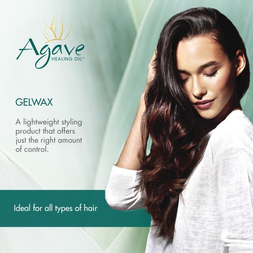 Agave GelWax, Flexible Hold Hair Styling Gel, Infused with Green Tea, Bamboo and Ginger Extracts, 6.6 Oz