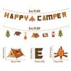 JIVELER Happy Camper Birthday Party Decorations, 12pcs Camping Theme Hanging Swirls Decoration with 2pcs Happy Camper Banner Garland Camping Decor Adventure Streamers Party Supplies for Kids Adults