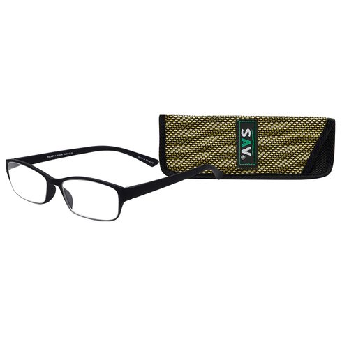 SAV Eyewear Men's Flex 2 5028 Black Reading Glasses, 2.75