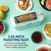 Nostalgia MyMini Single Slice Toaster, Extra Wide Slot, Adjustable Temperature, Removable Crumb Tray, Aqua