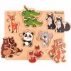 PikatoyZ Wooden Puzzle, Forest Animals, 8 Pieces, Ages 1-3, Montessori Toy for Gifts, Educational Game for Babies and Children, Portable Baby Puzzles