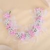 BERYUAN Flower Girls Flower Pearls Crown Headband Lace Bowknot Pearls Headband Flower Crown Wreath Handmade Adjustable Tiara Floral Wreath With Ribbon Halo Headbands for Teen Girls (pink)