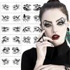 10 Pairs Halloween Eyeliner Stickers Makeup Face Eye Temporary Tattoo Black Spider Web Skull Bat Eye Shadow Stickers Decals for Women Girls Halloween Masquerade Carnival Party Supplies