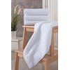 BAGNO MILANO 100% Turkish Cotton Jacquard Luxury Towel Set – Quick Dry Non-GMO Ultra-Soft, Plush and Absorbent Luxury Durable Turkish Towels Set (White, 4 Pcs Hand Towel Set)