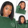 Quantum Love Short Straight Braided Wigs for Black Women Braids Cornrows Lace Straight Bob Wigs Handmade Lace Frontal Synthetic Glueless Wig (Black 10 Inch)
