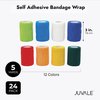Juvale 24 Rolls Self Adhesive Bandage Wrap 3 Inch x 5 Yards - Stretch Cohesive Medical Tape for Vet, First Aid, Tattoo (12 Colors)