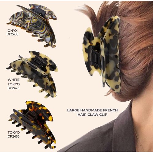 Camila Paris CP2465 French Hair Clip for Women Thick Hair for Long Curly Wavy Hair, Handmade Tokyo, Girls Hair Claw Clips, Durable Styling Big Claw Clip for Thick Hair, Strong Hold Grip Made in France