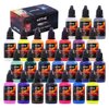 ARTME 24 Colors Airbrush Paint Set Include Metallic and Neon Colors, Opaque & Water Based Acrylic Paint, Leather & Shoe Airbrush Paint Kit for Artists, Beginners, and Students