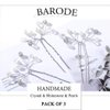 Barode Rhinestones Wedding Hair Pins Pearl Bridal Hair Accessories Crystal Bride Headpieces for Women and Girls (Pack of 3)