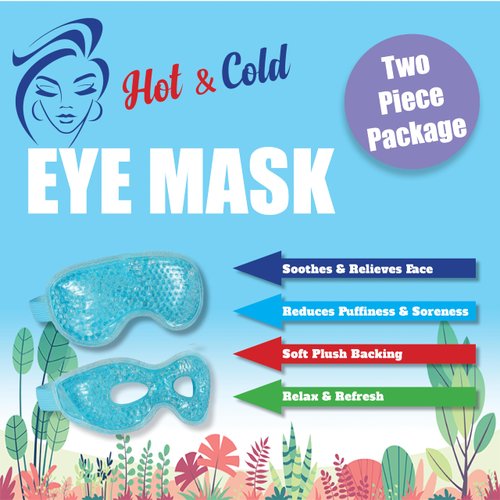 USA Merchant - 2PCs Cold & Hot Eye Therapy Mask, Cooling Eye Mask for Dry Eyes, Headaches, Eye Stress, Dark Cicles, Reusable Cold Compress and Refresh (2 PK Eye Mask)
