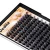 Dedila 120 Pcs Handmade D Curl Makeup Clusters Eye lashes Extensions Mixed 10-12-14-16mm/12-14-16mm/14-16-18mm D Curl Soft and Lightweight Individual false eyelashes Wide Stem (Mixed 14-16-18mm)
