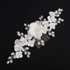 Rumtock White Flower and Pearl Hair Comb for Brides Wedding Women Handmade Hair Accessories Vintage Jewelry