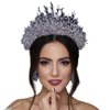 Bridal Wedding Headband Crystal Tiara Crown，Queen Tiaras and Crowns，Wedding Bride Crowns For Birthday Party Wedding Pageant Hair Accessories (Silver/Crown + necklace + Earrings)