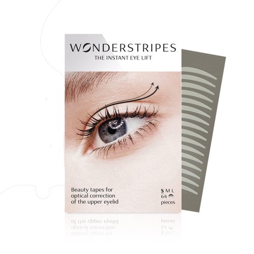 Wonderstripes Eyelid Tape for Hooded Eyes Invisible | Eye Lid Lifter Strips | Droopy Eye Lift | Multiple Sizes Silicone Tape for All Eye Shapes | Easy to Apply (Small)